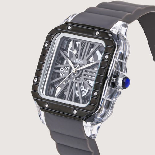 ساعة رجالية ربل باللون الرمادي