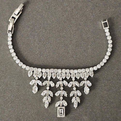 طقم زركون فضي