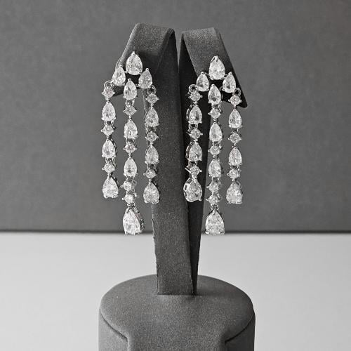 حلق سهرة زركون فضي