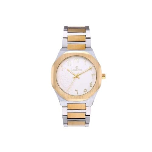 ساعة رجالية انيقة باللون الفضي والذهبي