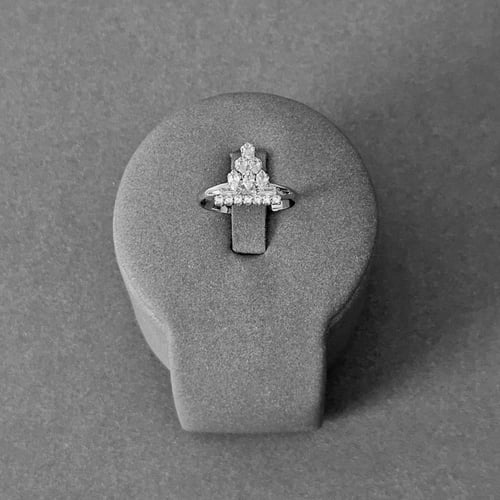 طقم زركون فضي