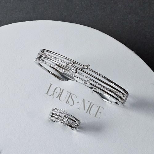 اسوارة مع خاتم زركون فضي