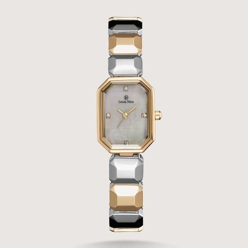 ساعة كلارا باللون الفضي والذهبي