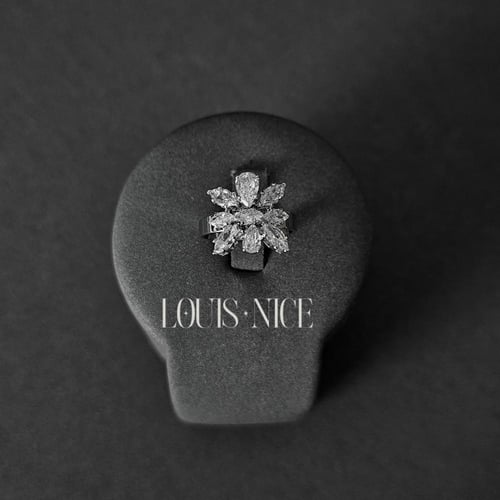 طقم زركون فضي