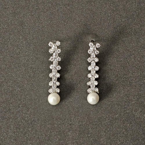 طقم زركون فضي