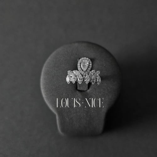 طقم زركون فضي