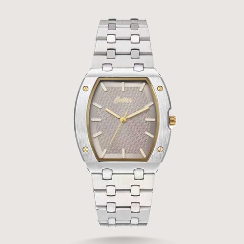 ساعة رجالية ستيل بإطار مستطيل