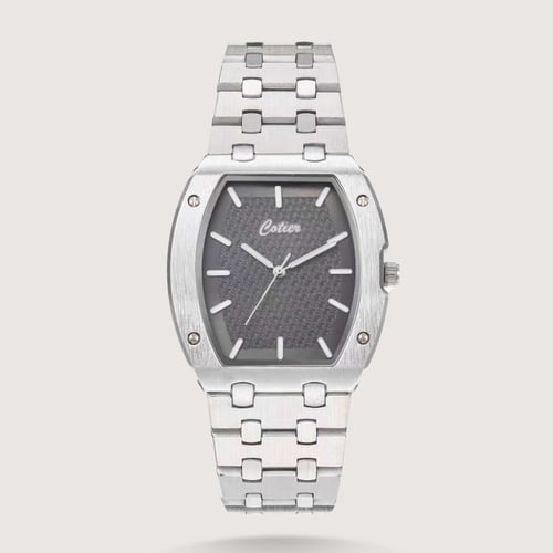 ساعة رجالية ستيل بإطار مستطيل