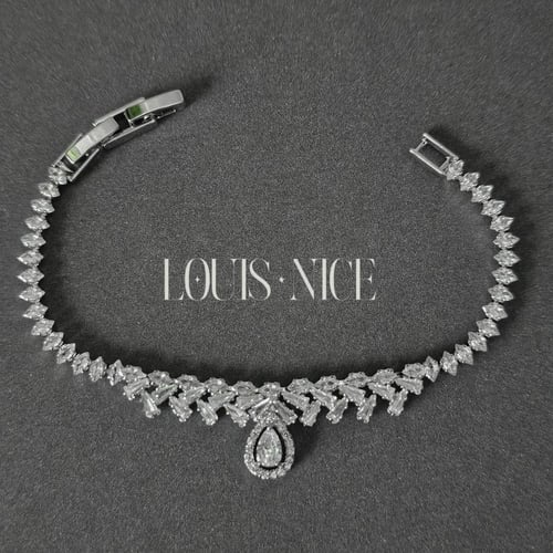 طقم زركون فضي