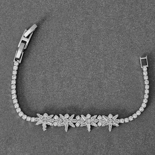 طقم زركون فضي