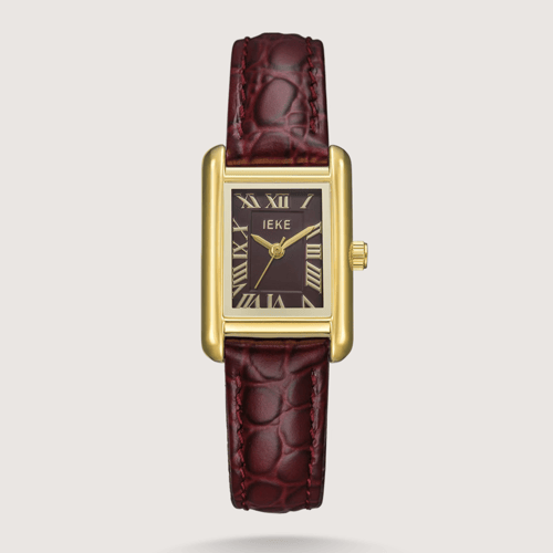 ساعة نسائية بسير الجلد