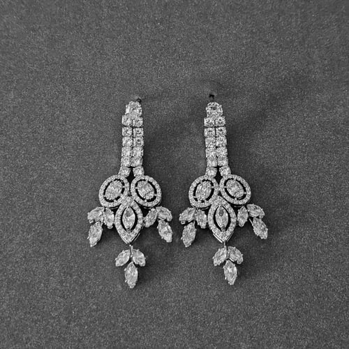 طقم زركون فضي