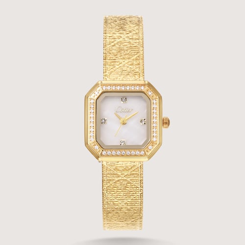 ساعة من الحصير بفصوص الزركون