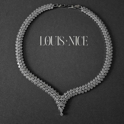 طقم زركون فضي