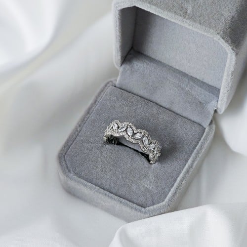 خاتم زركون فضي