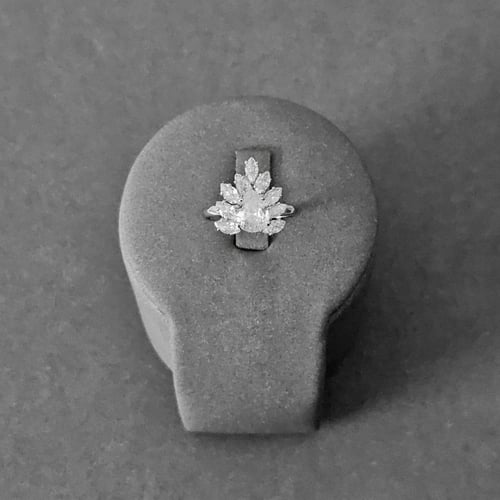 طقم زركون فضي