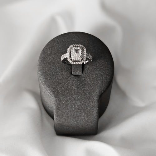 خاتم زركون فضي