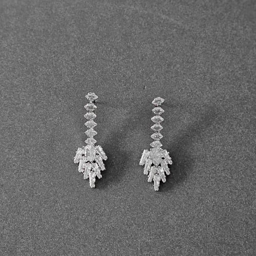 طقم زركون فضي