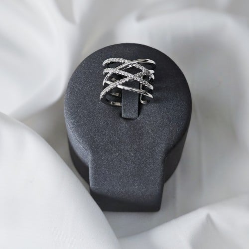 خاتم زركون فضي