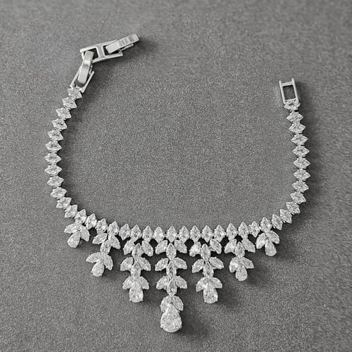 طقم زركون فضي