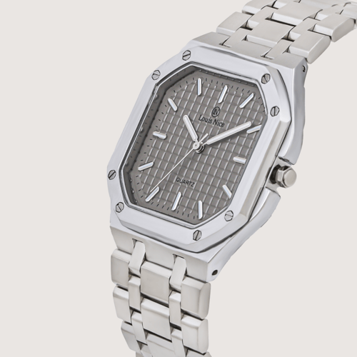 ساعة رجالية ستيل باللون الفضي