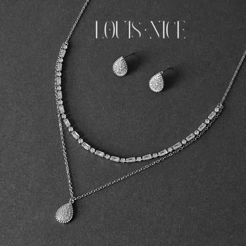 سلسال زركون فضي مع الحلق