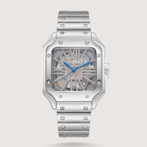 ساعة رجالية ستيل بمينا هندسي