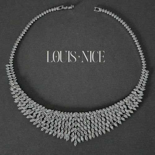 طقم زركون فضي