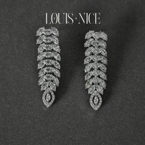 طقم زركون فضي