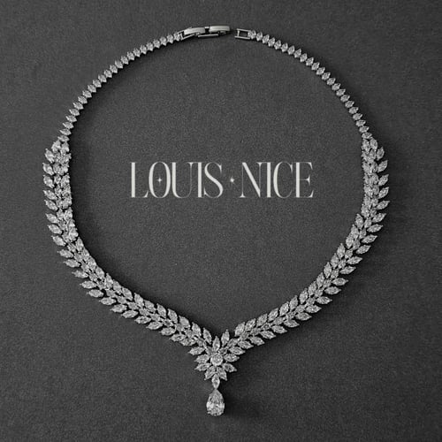 طقم زركون فضي