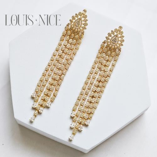 حلق سهرة زركون ذهبي