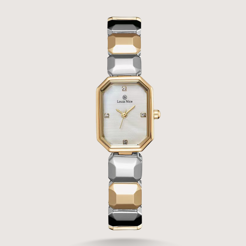 ساعة كلارا باللون الفضي والذهبي