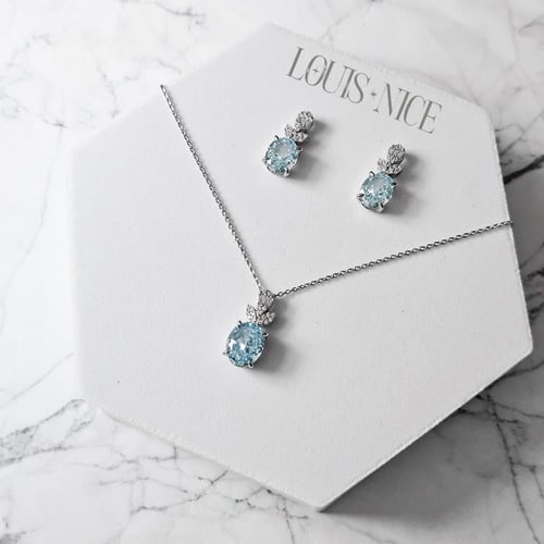 طقم سلسال مع الحلق زركون