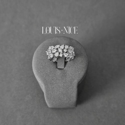 طقم زركون فضي