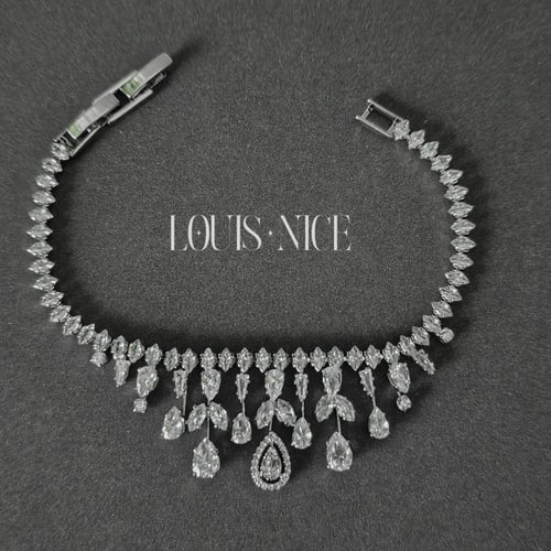 طقم زركون فضي