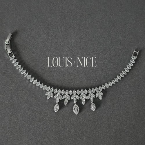 طقم زركون فضي