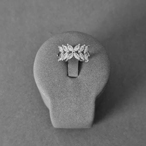 طقم زركون فضي