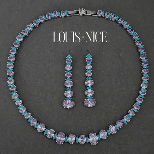 طقم زركون سلسال مع الحلق