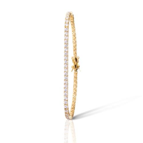 اسوارة تنس دائرية زركون ذهبي مقاس 1.5mm