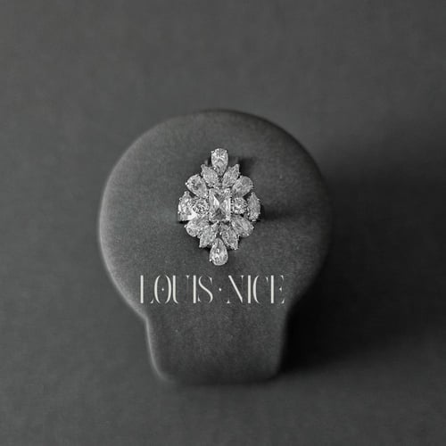 طقم زركون فضي