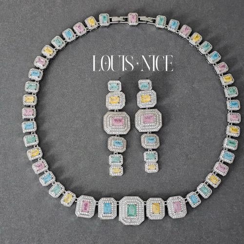 طقم زركون سلسال مع الحلق