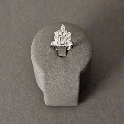 طقم زركون فضي