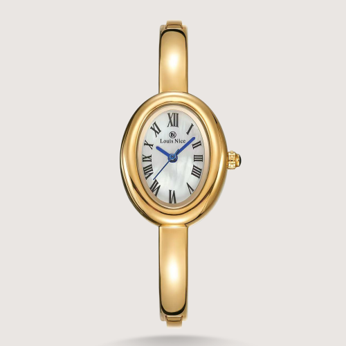 ساعة نسائية بترقيم يوناني انيق