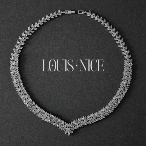 طقم زركون فضي