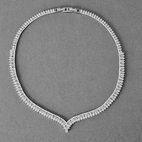 طقم زركون فضي