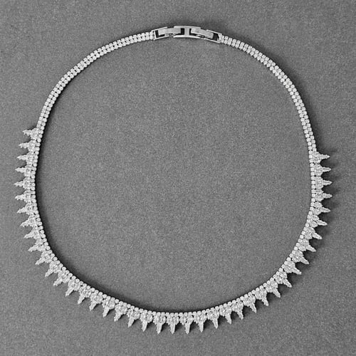 طقم زركون فضي