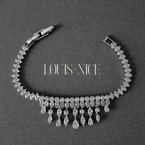 طقم زركون فضي