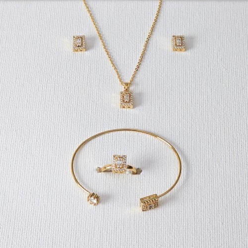 طقم زركون اطفال ذهبي