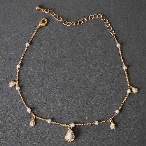 خلخال زركون ذهبي