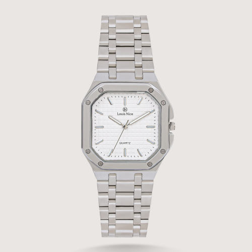 ساعة رجالية ستيل باللون الفضي